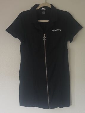 Hot Topic Black Mini Dress with Front Zip